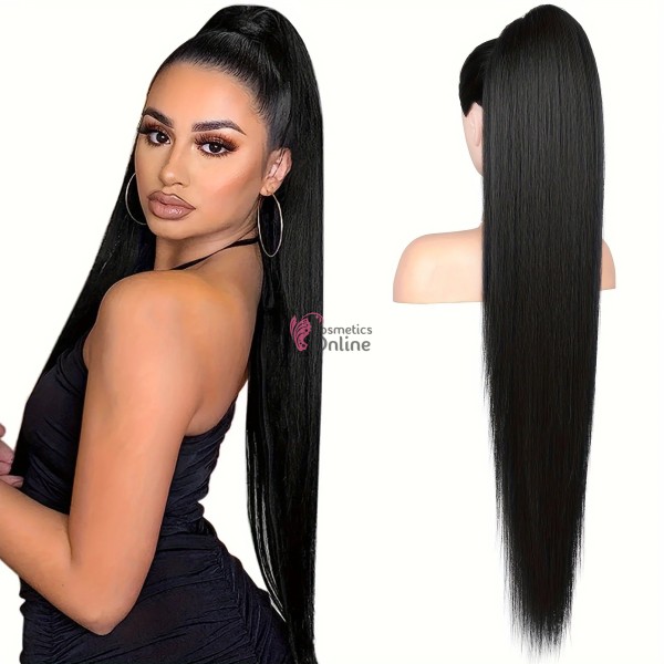 Extensie de par coada dreapta tip Mesa cu elastic de 100 cm Cod STW100-1B Brunet